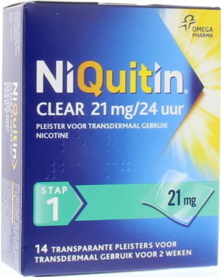 NiQuitin Clear Pleister 21mg - Stap 1 - 14 nicotinepleisters