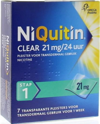 NiQuitin Clear Pleister 21mg - Stap 1 - 7 nicotinepleisters