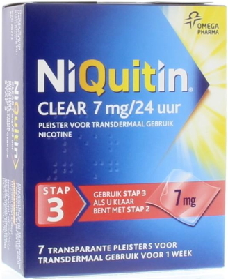 NiQuitin Clear Pleister 7mg - Stap 3 - 7 nicotinepleisters