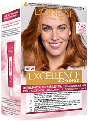 L'Oréal Paris Excellence Crème Haarkleuring 7.43 Koper Goudblond