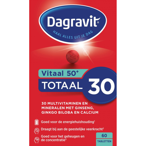 Dagravit Totaal 30 Multivitaminen Vitaal 50+ 60 tabletten