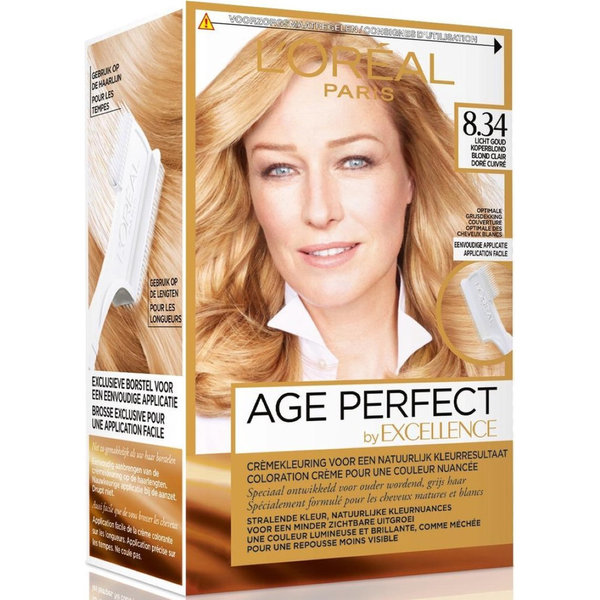 L'Oréal Paris Excellence Age Perfect Haarkleuring  8.34 Licht Goud Koperblond
