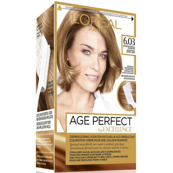 L'Oréal Paris Excellence Age Perfect Haarkleuring  6.03 Donker Natuurlijk Goudblond